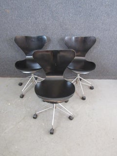 3 Arne Jacobsen "Series 7" Desk Chairs by Fritz Hansen