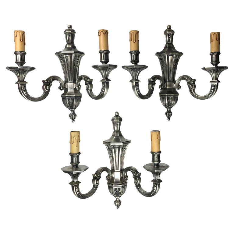 Lot De 2 Appliques Murales Art Déco En Laiton Et Verre Torsadé – Style Industriel, Vintage