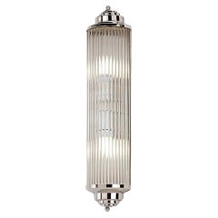 3 Art Deco Nickel polished Brass Sconce and Glass rods