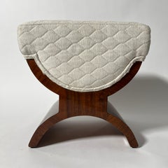 3 Art Deco Stools in Walnut Veneer, 1 Original 1930s + 2 Reproduced Frames