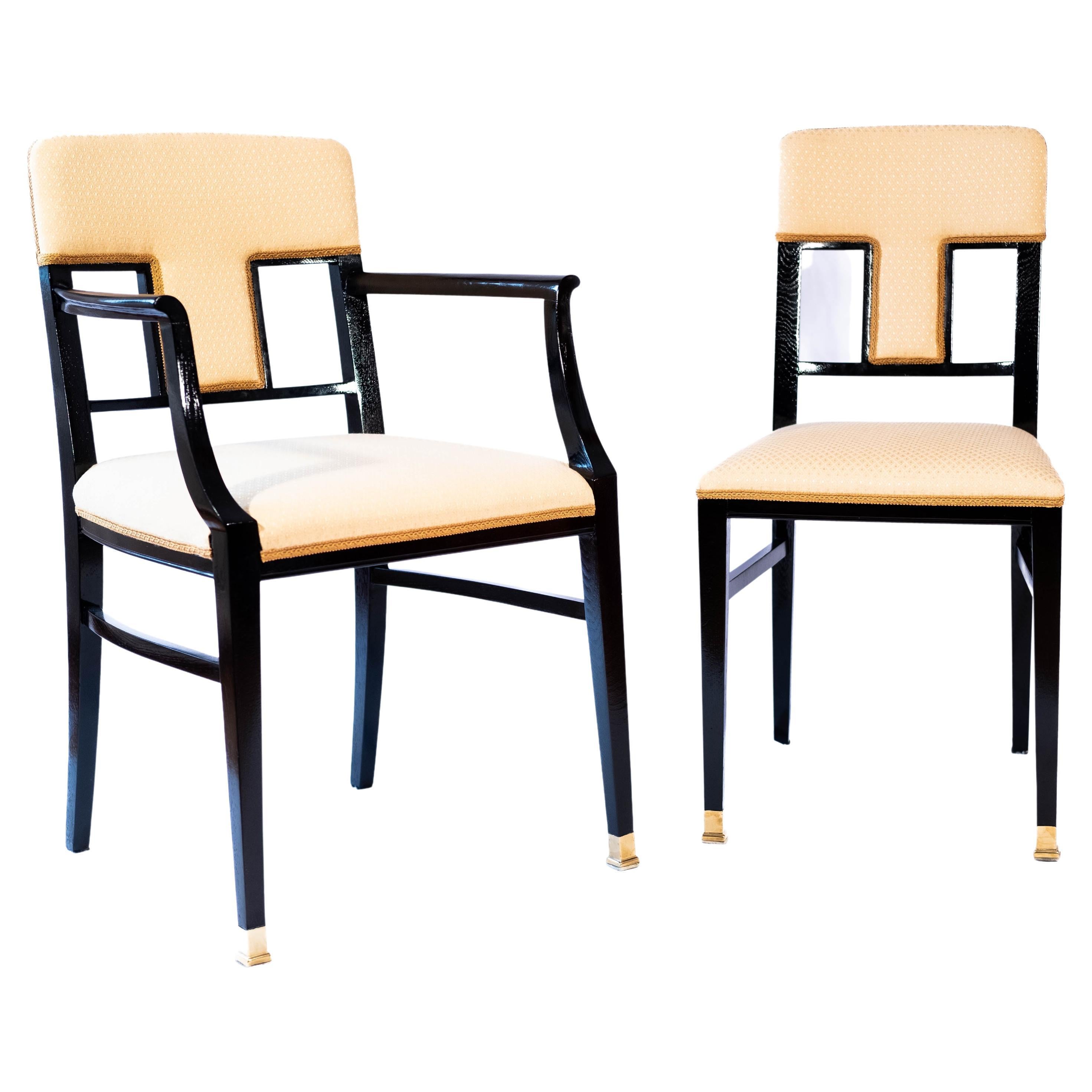 3 Art Nouveau Chairs by Andreas Weber (Vienna, 1910) For Sale