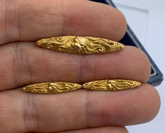 3 Art Nouveau Maiden Woman Brooches Krementz 14 Karat Gold circa 1900 Antique
