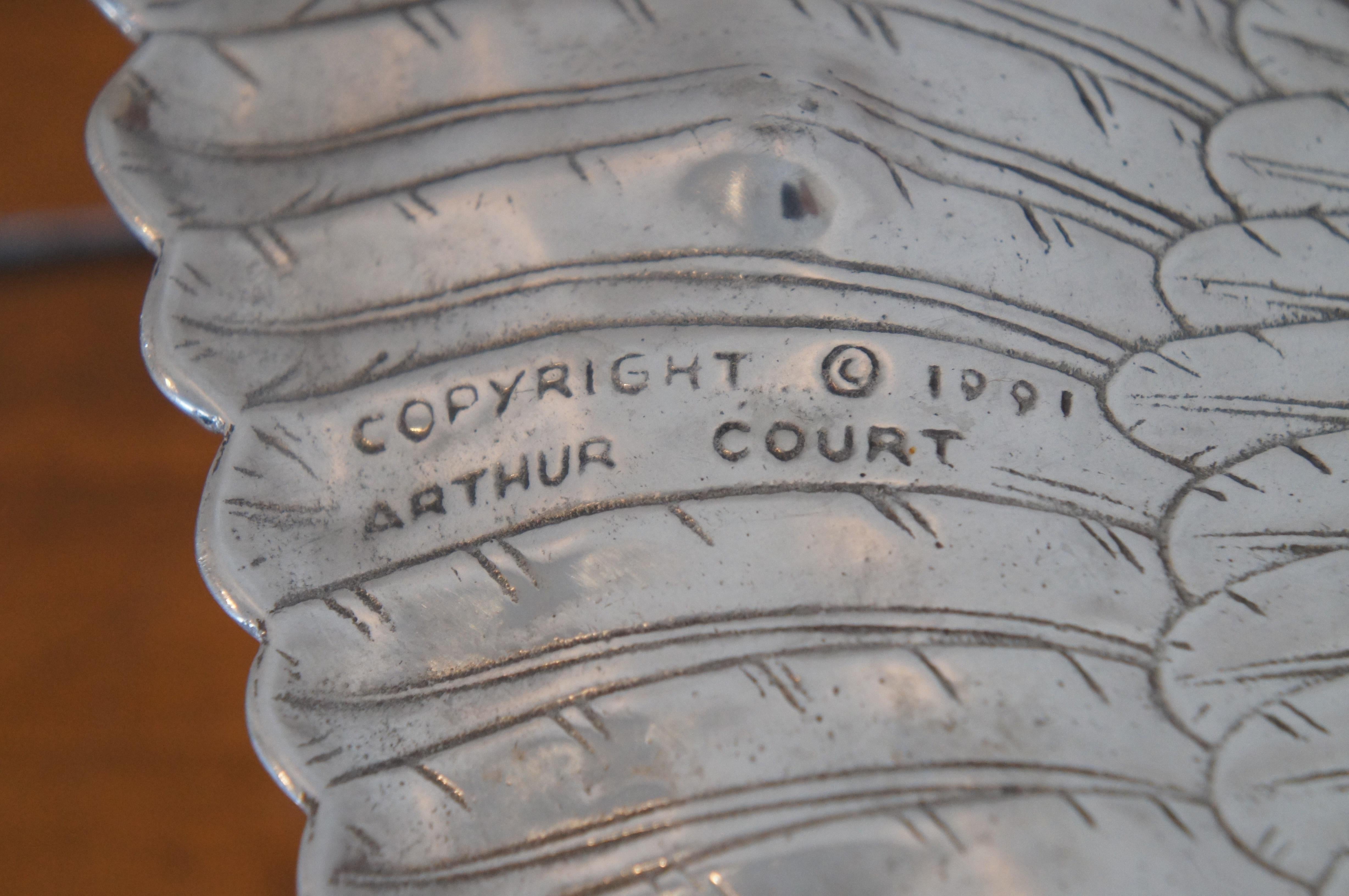 3 plateaux de service Arthur Court en aluminium avec œil de cornaline Plateaux poisson d'aigle de cerf 19 pouces en vente 6