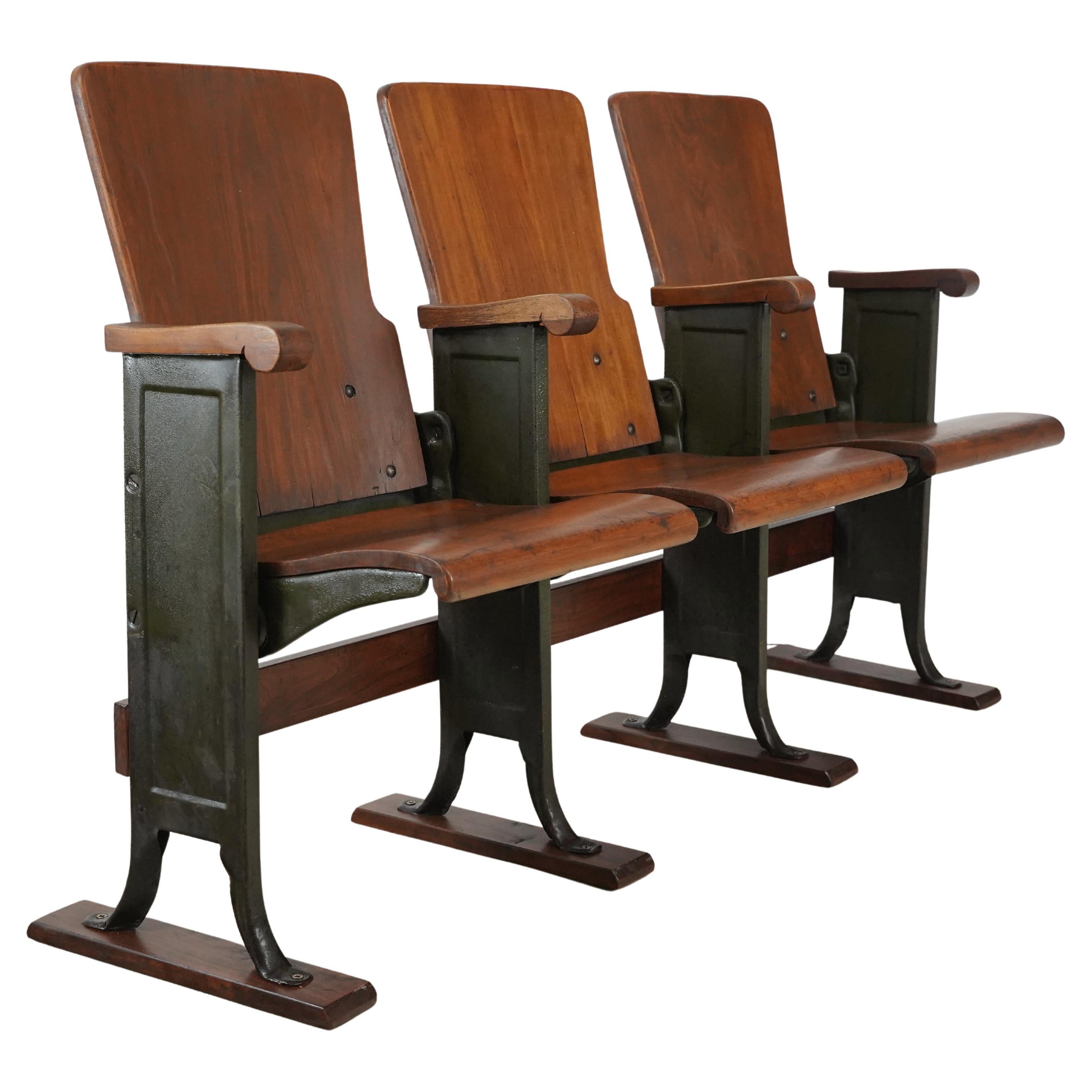 3 Auditorium Theater Seats Set Golden Door School NJ