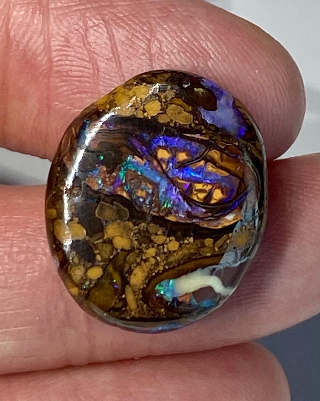 3 Australian Boulder Opal Cabochons In New Condition For Sale In Seattle, WA
