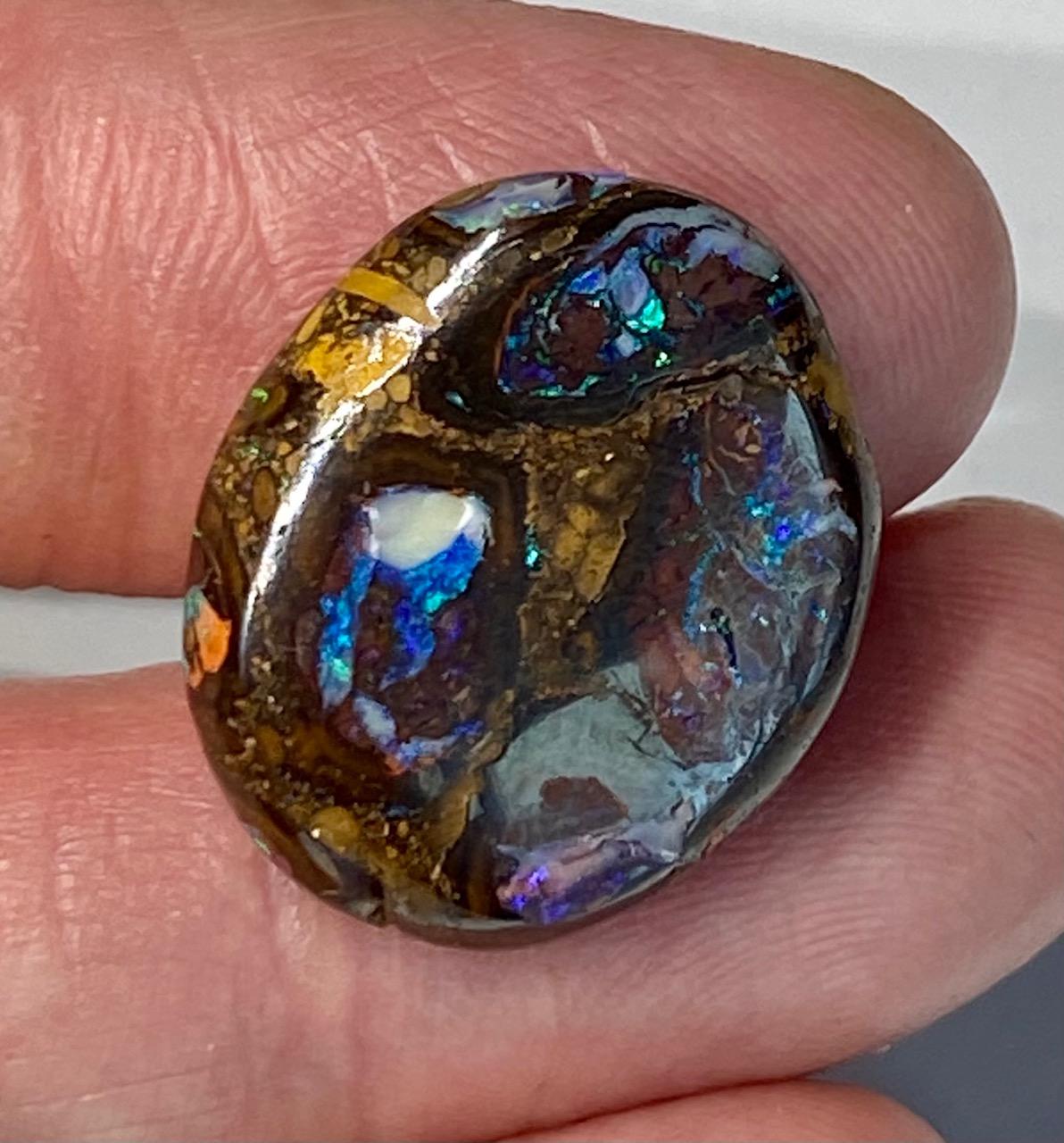 Women's or Men's 3 Australian Boulder Opal Cabochons For Sale