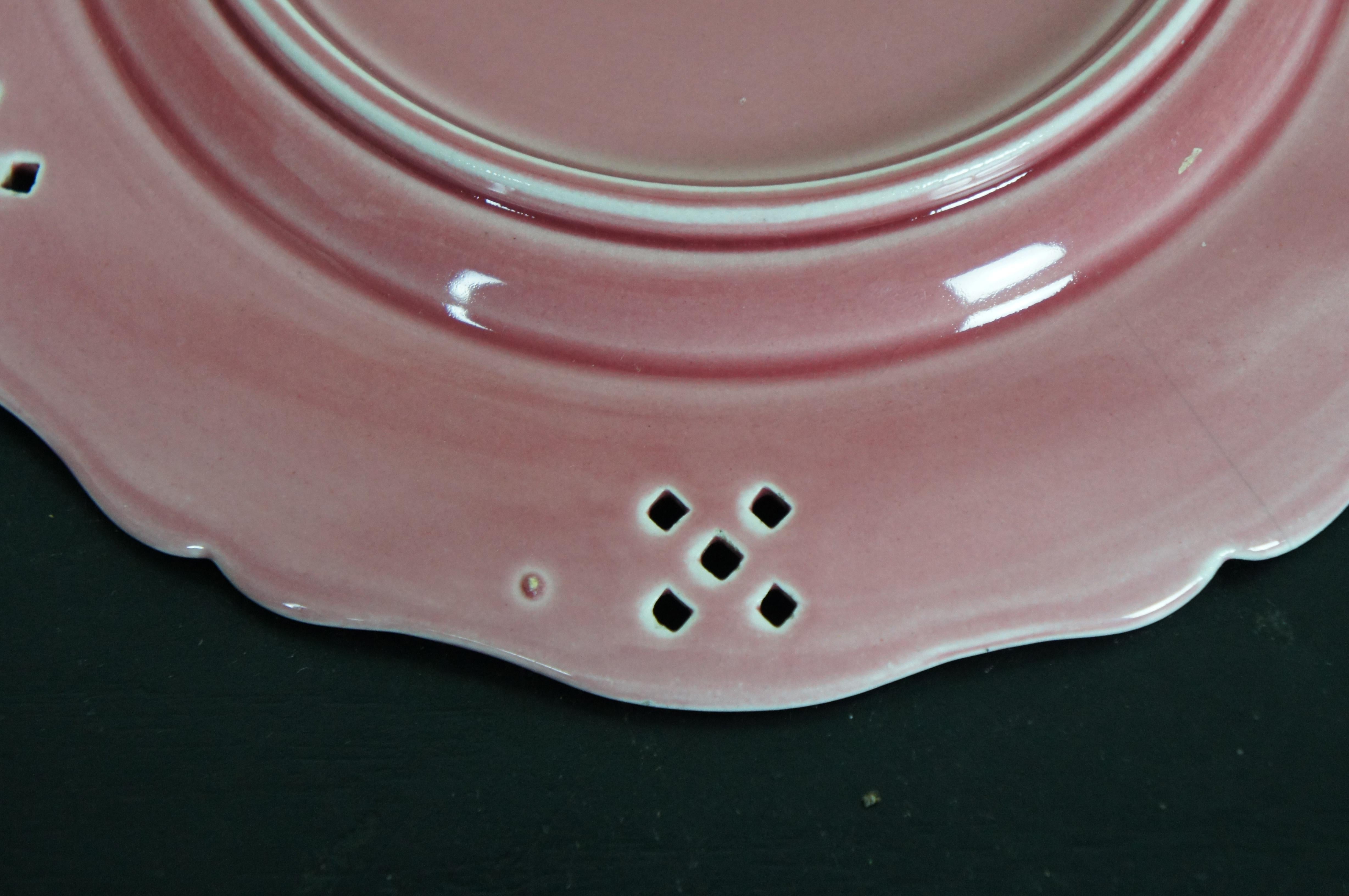3 Austrian Hungarian Scalloped Pierced Reticulated Basketweave Lattice Plates 8. 2