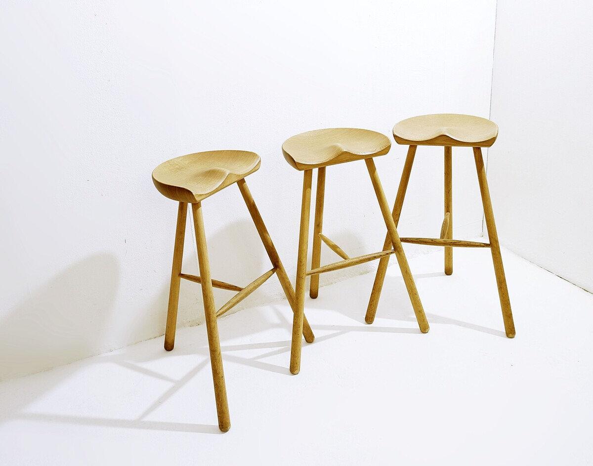 Contemporary 3 Bar Stools by Lars Werner, Form & Refine - Denmark 2000s For Sale