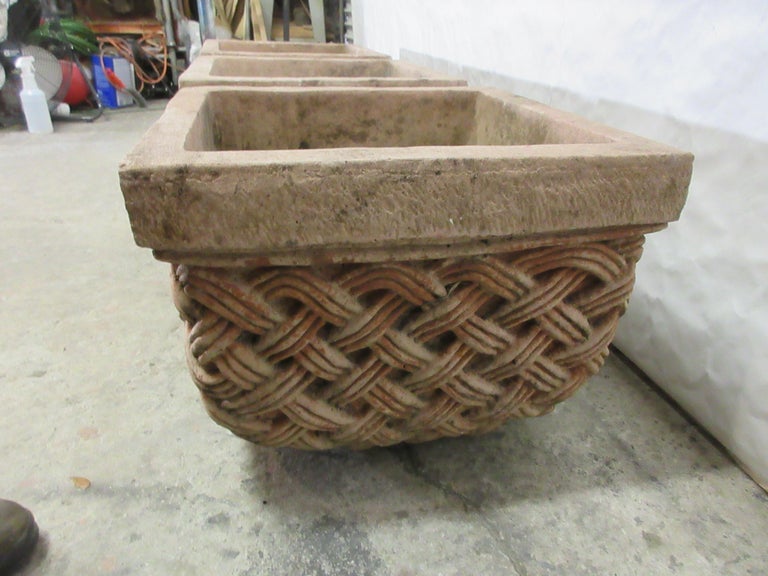 3 Basket Weave Planters For Sale at 1stDibs