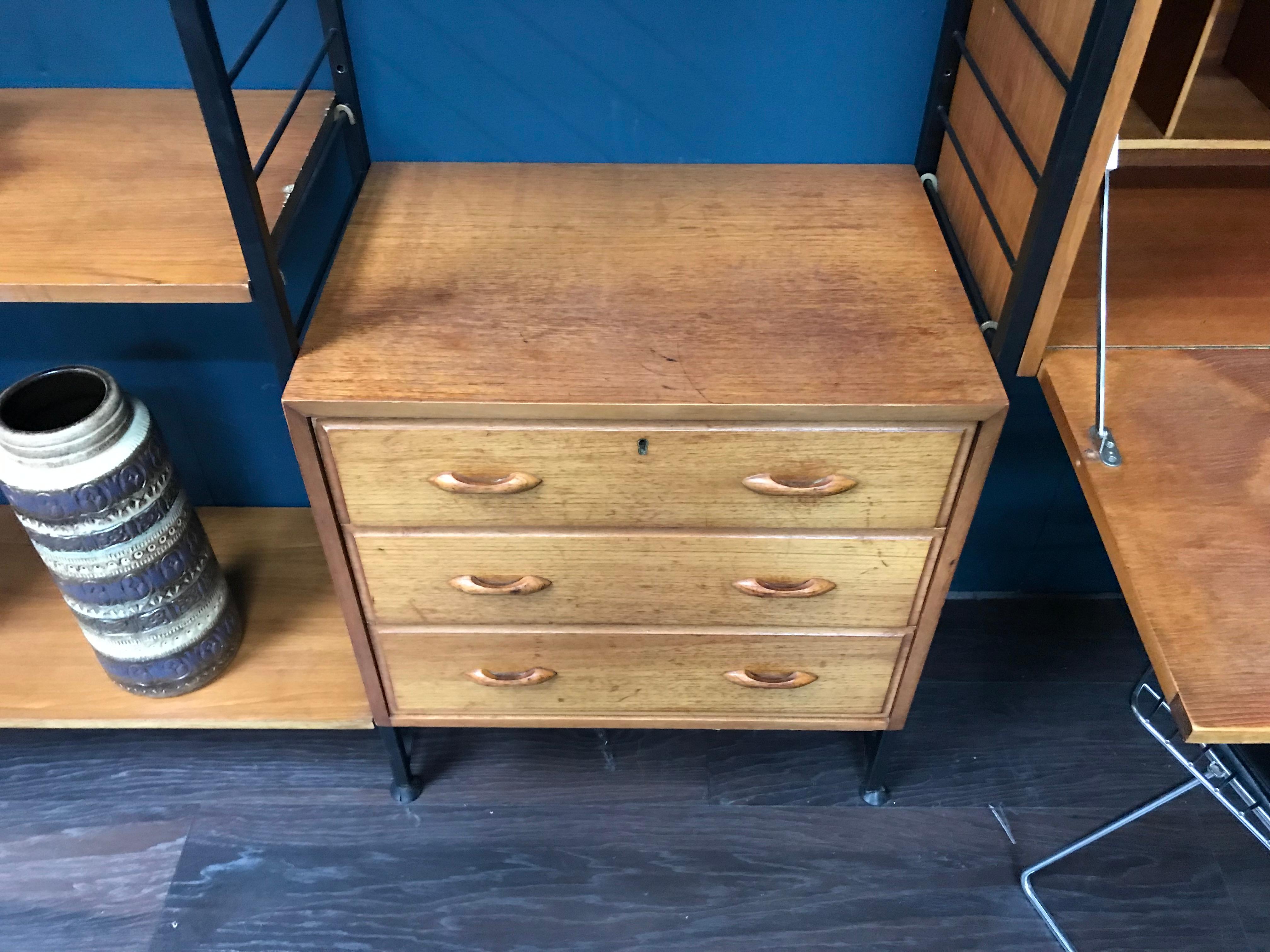 3-Bay Ladderax Teak Midcentury Shelving System by Robert Heal 3