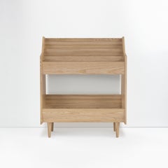 Portadischi 3 Bay Luxe in legno massiccio di frassino