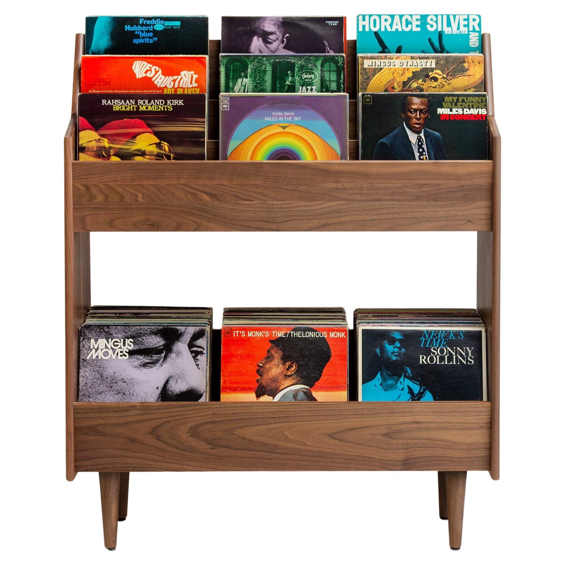 Support pour disques 3 Bay Luxe en bois de frêne massif
