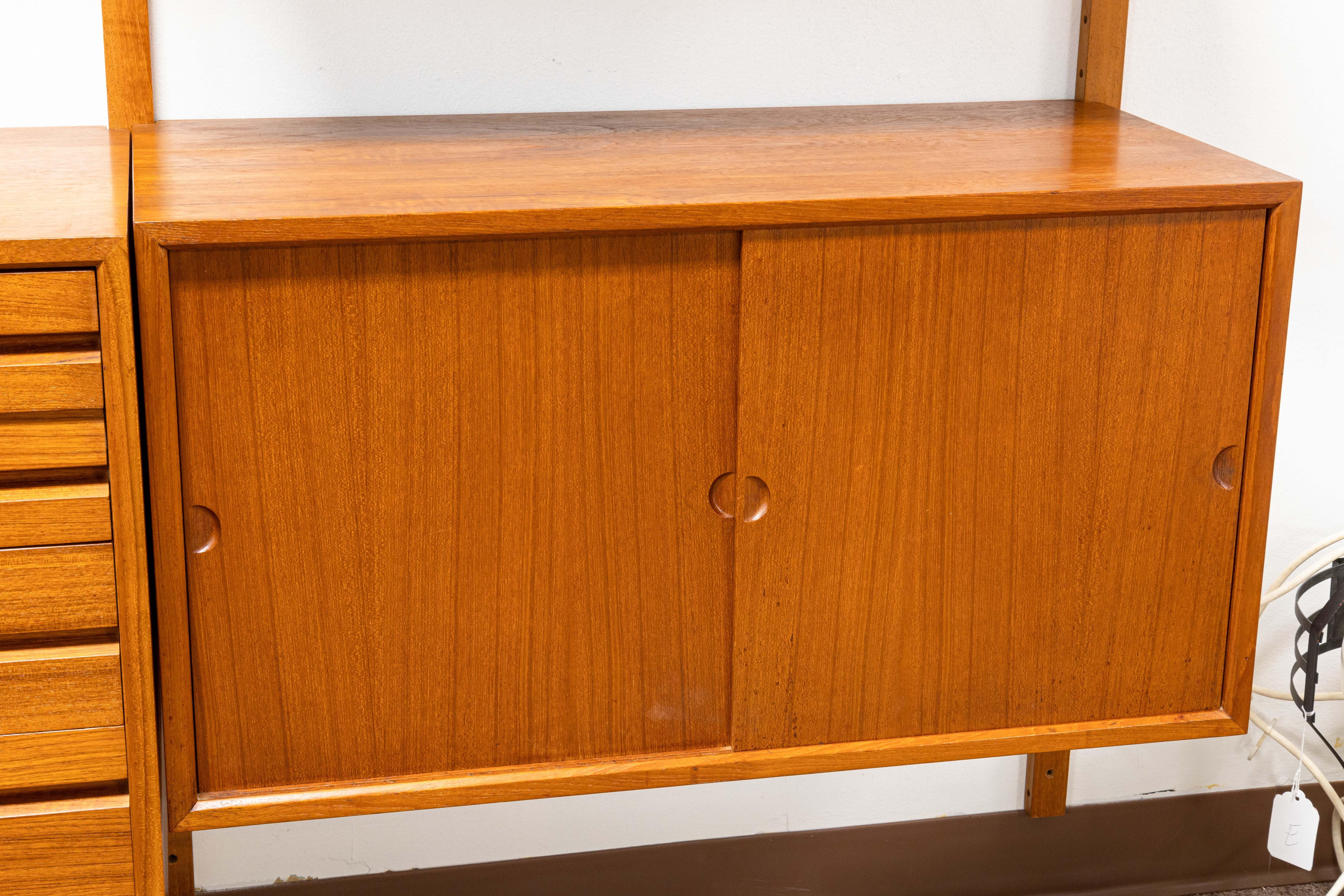 3 Bay Mid Century Modern Royal System Teak Cado Wall Unit by Poul Cadovius 5
