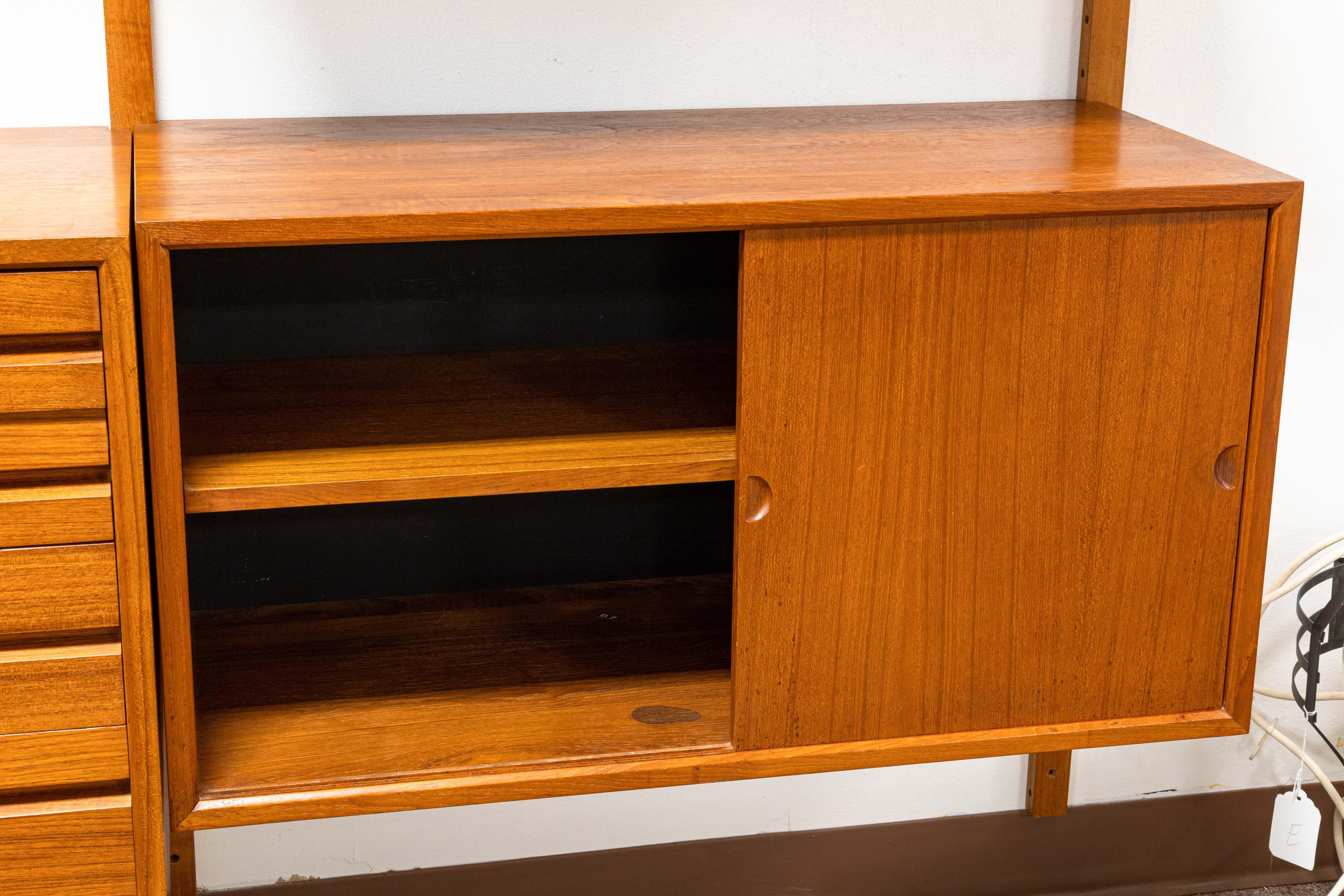 3 Bay Mid Century Modern Royal System Teak Cado Wall Unit by Poul Cadovius 6
