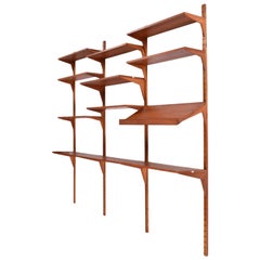 3-Bay Poul Cadovius Danish Teak Cado Wall Mount Shelving System