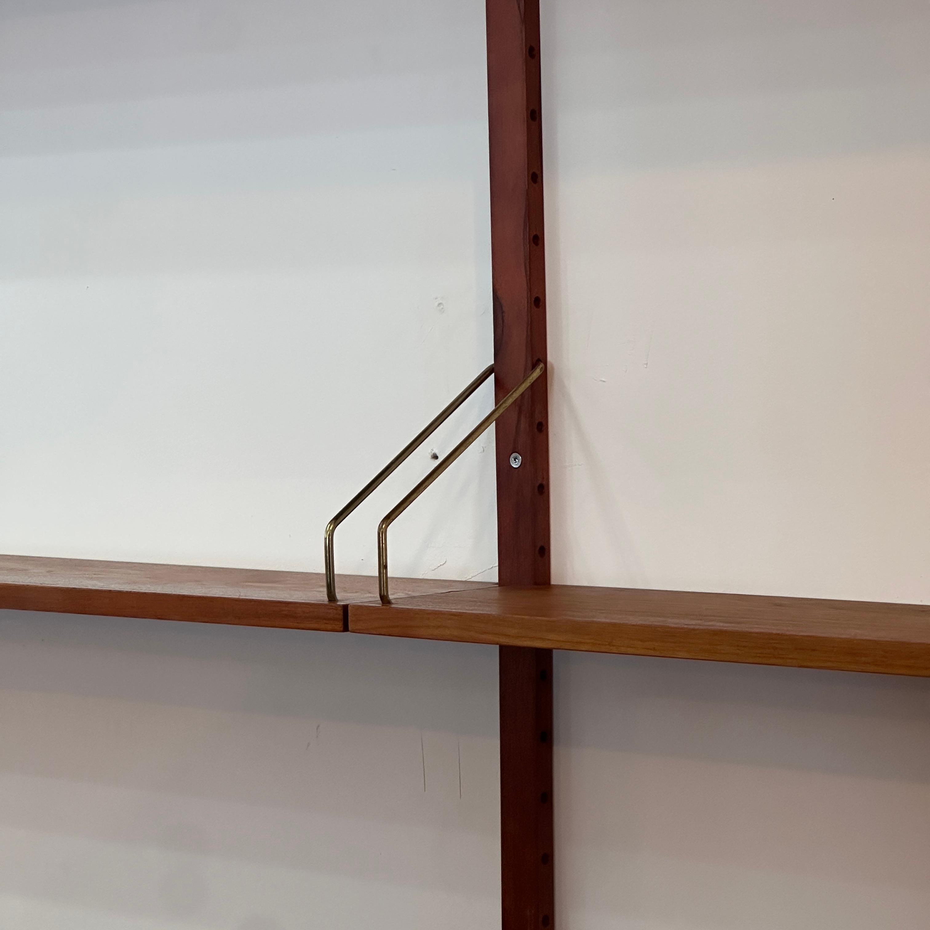 Parete attrezzata a 3 vani in teak di Poul Cadovius in vendita 4