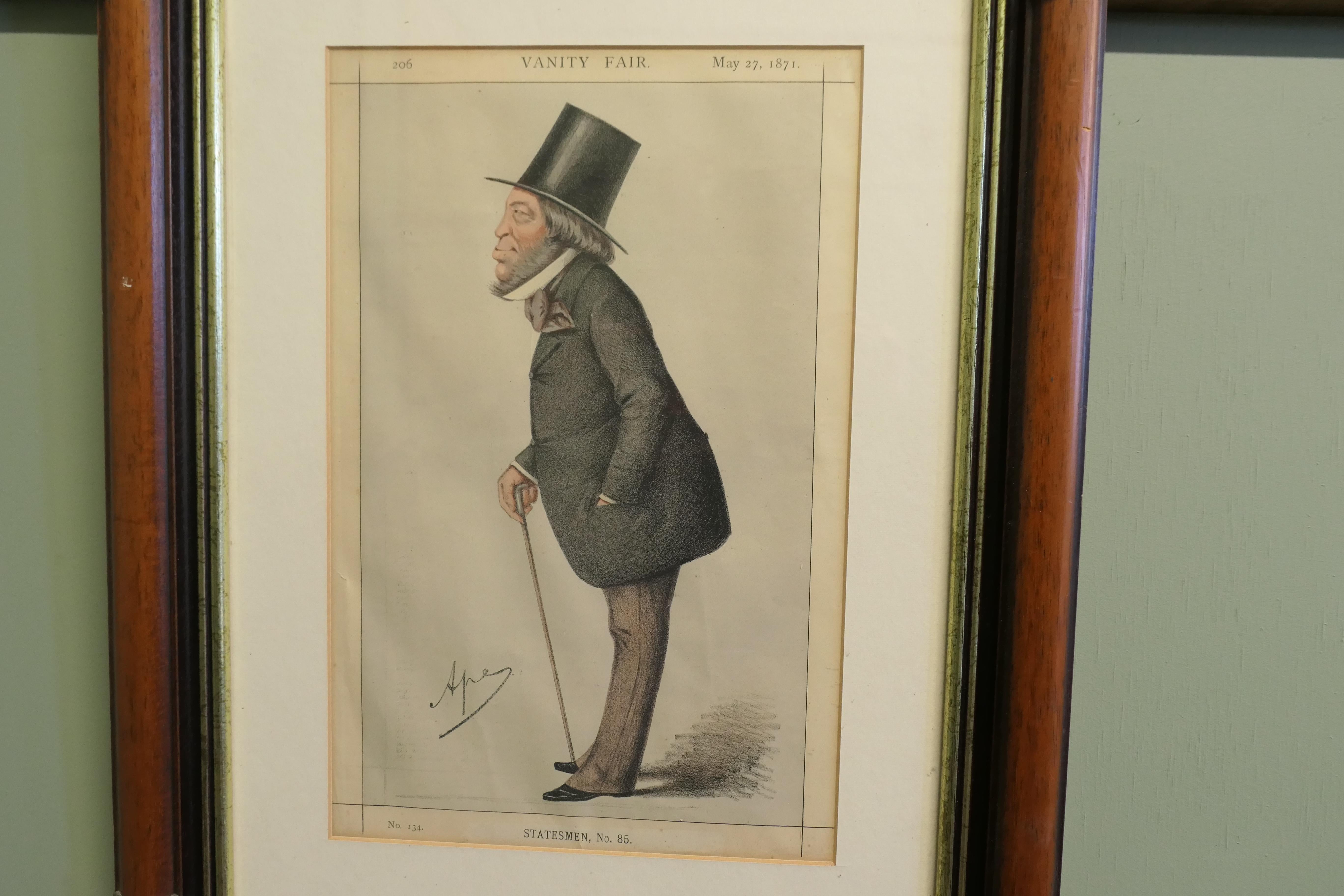 3 láminas satíricas de Vanity Fair bellamente enmarcadas principios del siglo XX en venta