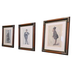 3 láminas satíricas de Vanity Fair bellamente enmarcadas
