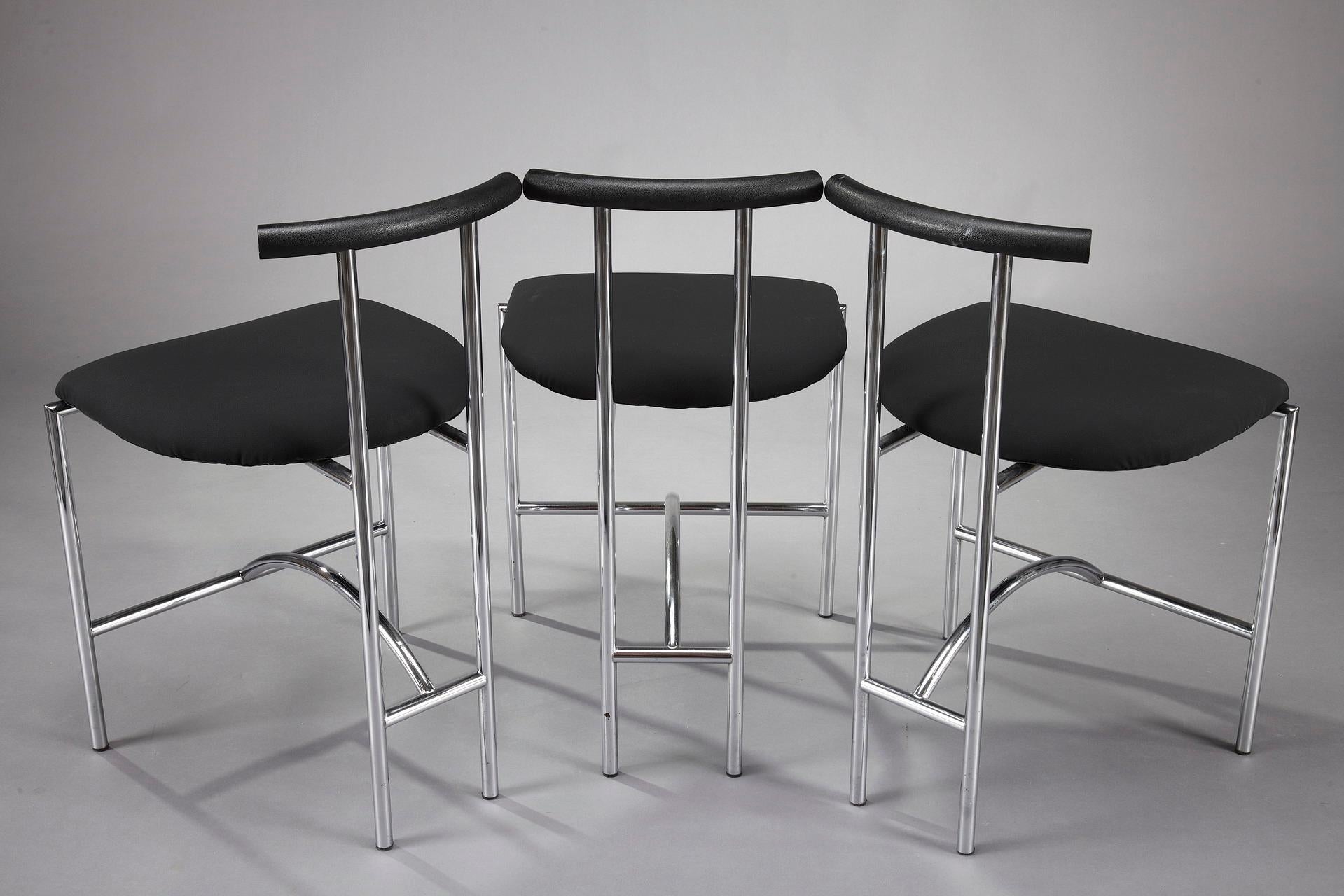 Steel 3 Bieffeplast Tokyo Chairs by Rodney Kinsman