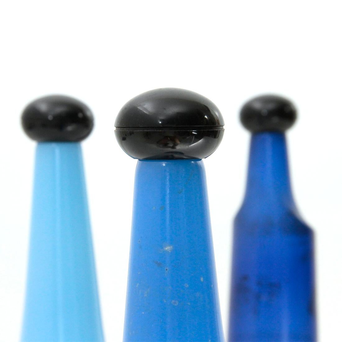 Late 20th Century 3 Blue Glass Bottles by Salvador Dalì for Rosso Antico, 1970s