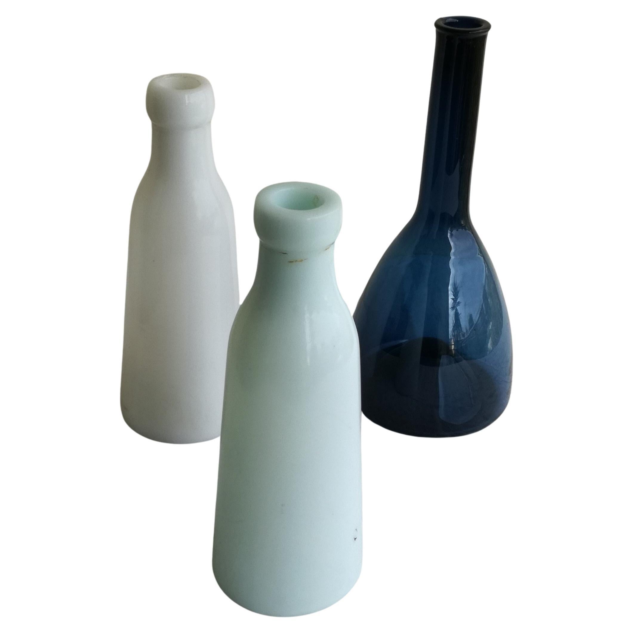 3 bottiglie décoratives, années 90