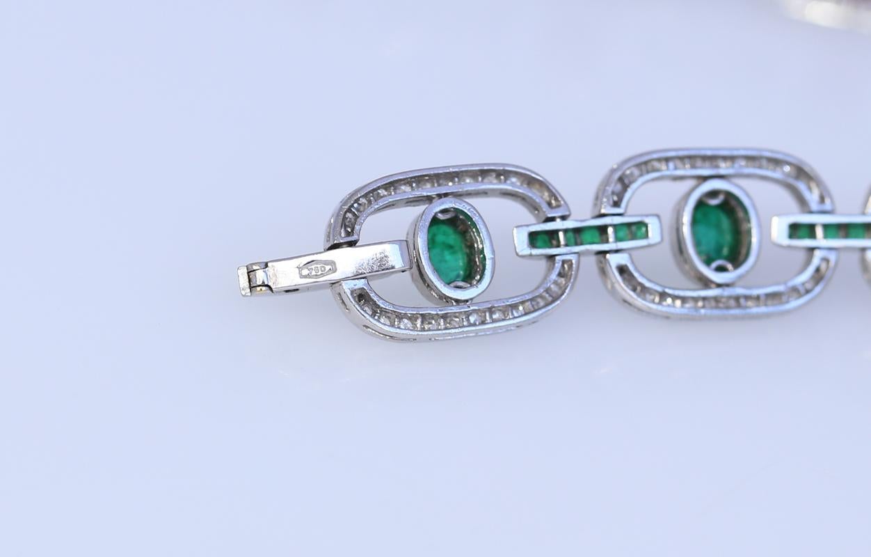 3 Bracelets Set Sapphires Rubies Diamonds Emeralds Necklace Сhoker White Gold For Sale 4