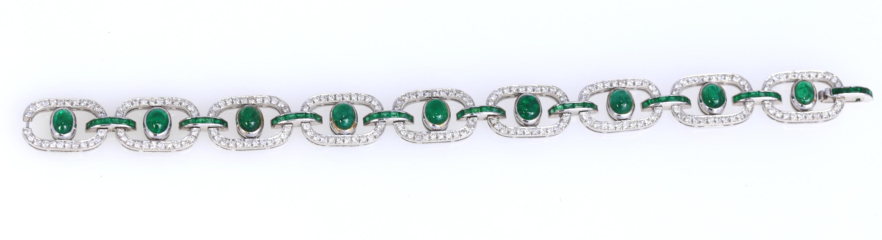 3 Bracelets Set Sapphires Rubies Diamonds Emeralds Necklace Сhoker White Gold For Sale 12