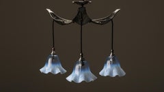 3 Branch Art Nouveau Ceiling Light Chandelier