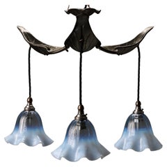 3 Branch Art Nouveau Ceiling Light Chandelier