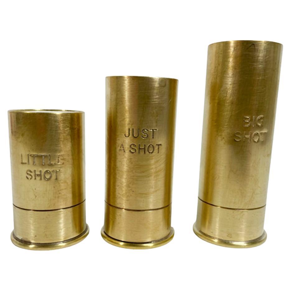 3 Brass Shotgun Shell Spirit Measures Little Shot, Just A Shot & Big  Shot