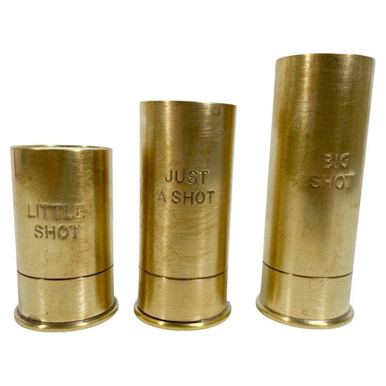 3 Brass Shotgun Shell Spirit Measures Little Shot, Just A Shot and Big  Shot at 1stDibs