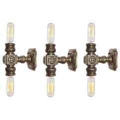 3 Bronze Mini Elevator Double Sconces