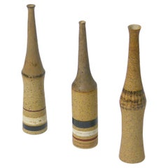 3 Vases miniatures en céramique Bruno Gambone des années 1970