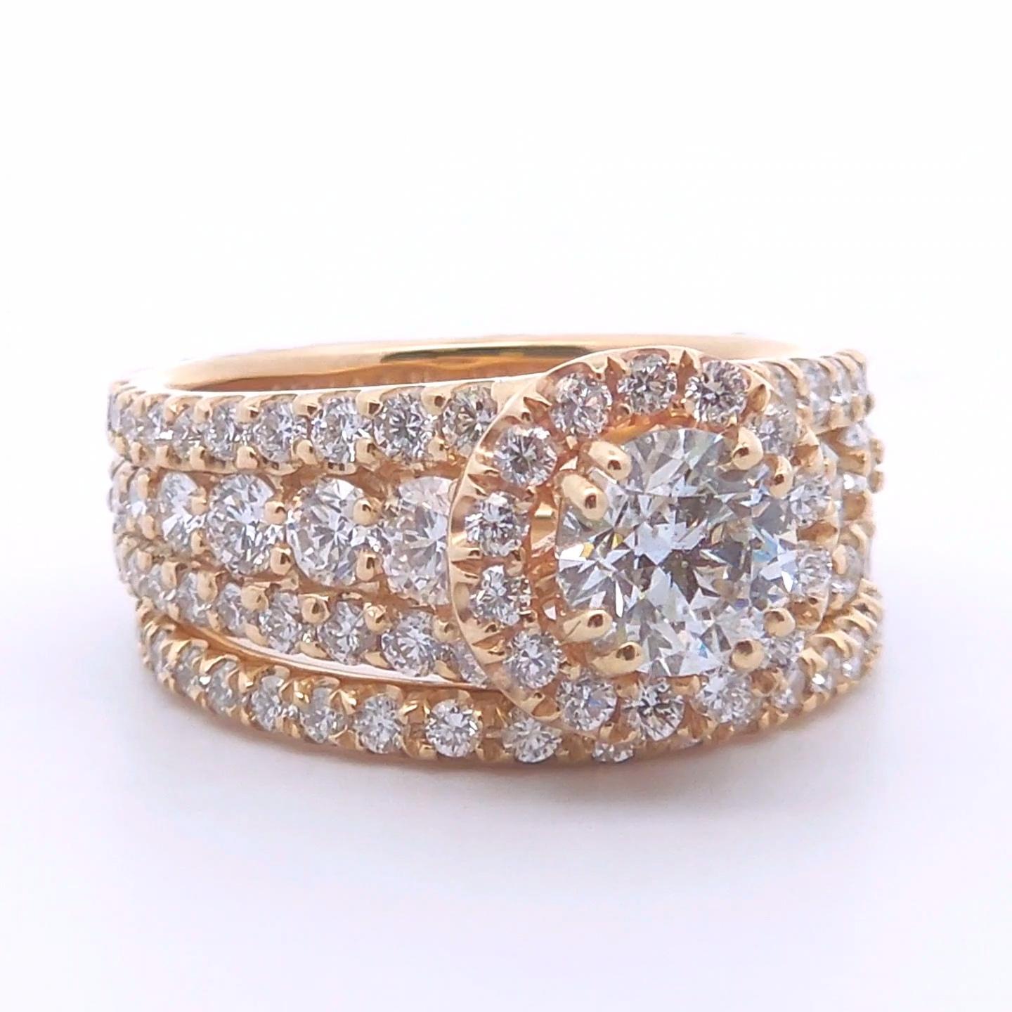 Celebrate your love and commitment with this exquisite 3-carat total weight 2-piece wedding ring set, masterfully crafted in radiant 14K gold. This elegant set is the perfect symbol of your enduring bond, blending timeless beauty with modern