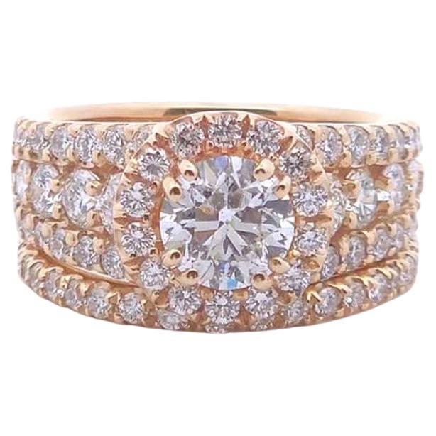 3 Carat 2-Piece Wedding Ring Set in 14k Gold For Sale