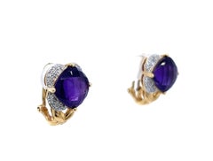 3 Carat Amethyst and Diamond Earrings