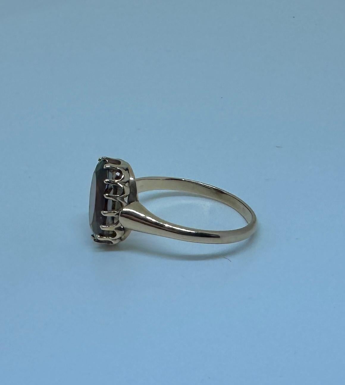 3 Carat Art Deco Bohemian Garnet Ring Gold Antique Wedding Engagement Cocktail For Sale 2