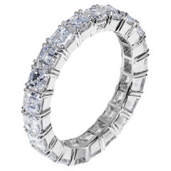 Bracelet d'éternité en diamants taille Asscher de 3 carats certifié