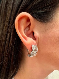 3 Carat Baguette Diamond Huggie Earrings