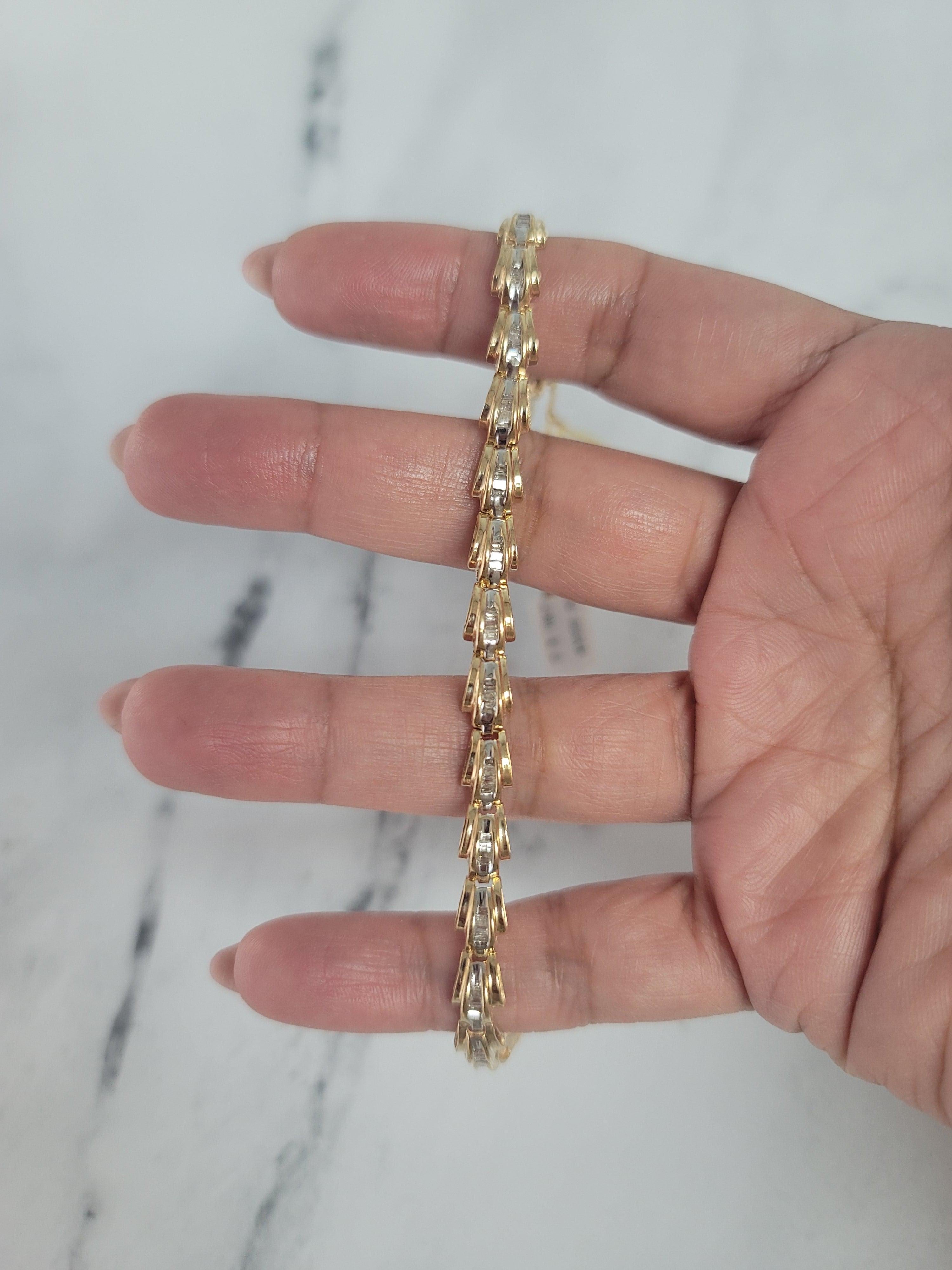 Pulsera de tenis con diamantes baguette de 3 quilates Corte baguette en venta