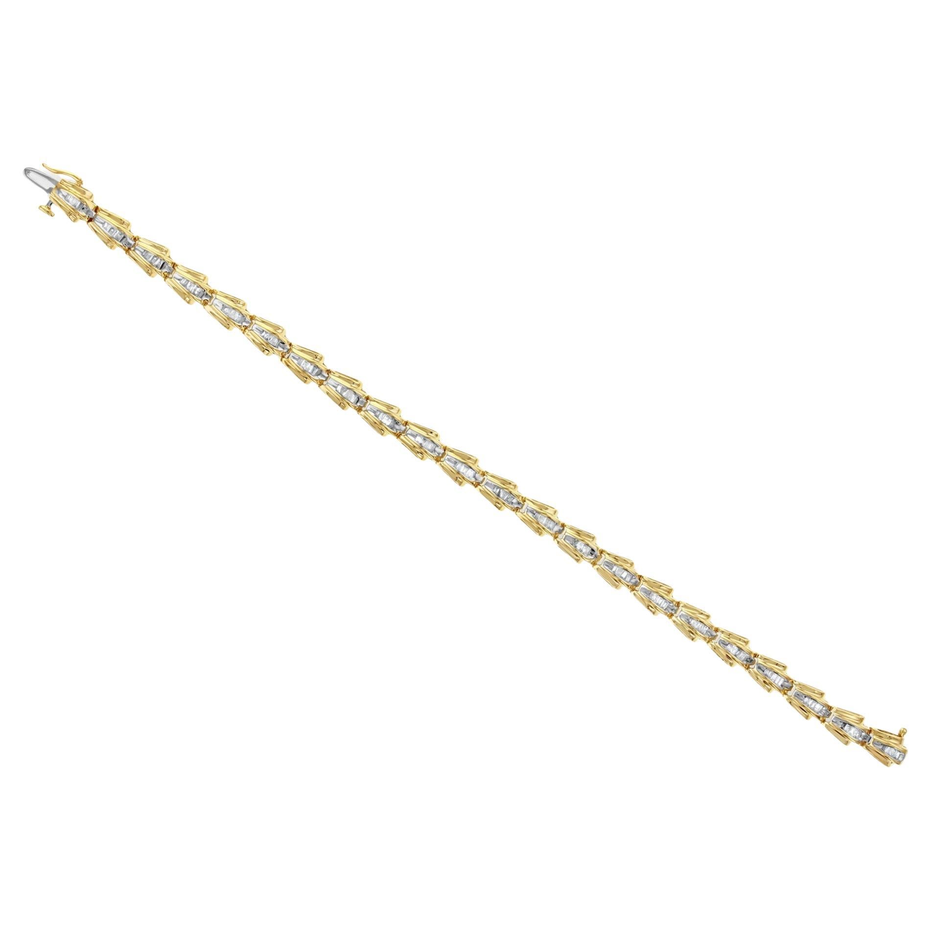 Bracelet tennis avec diamants baguettes de 3 carats