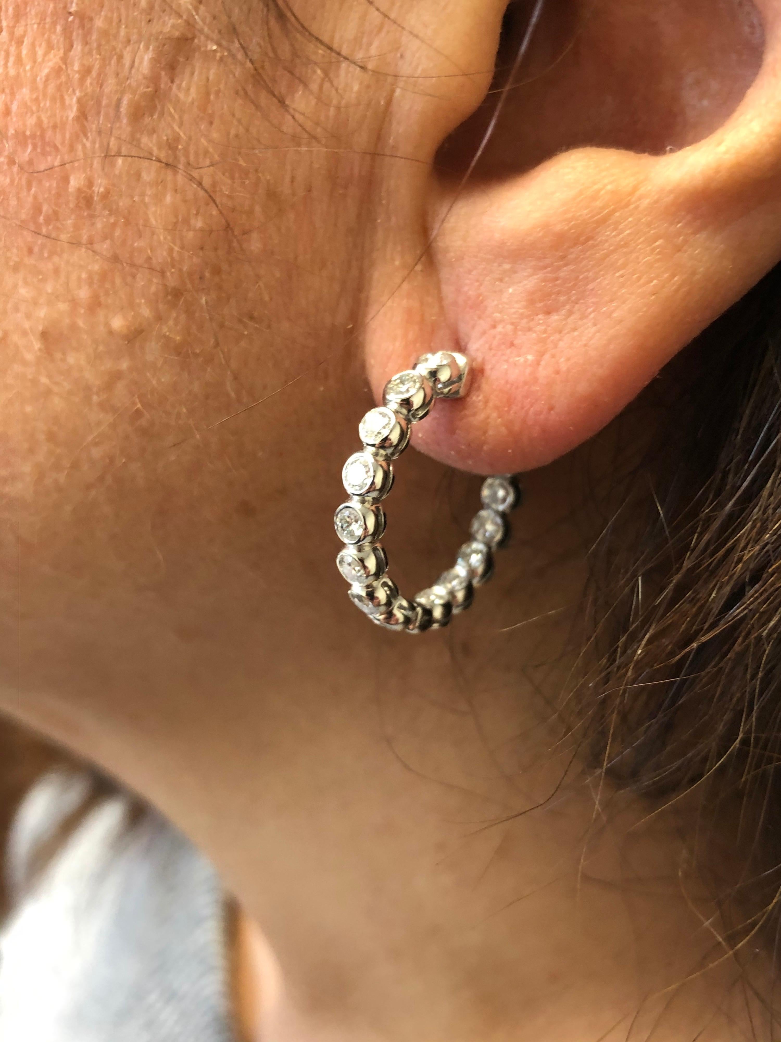 3 carat diamond hoop earrings