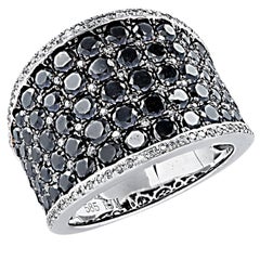 3 Carat Black and White Diamond Band
