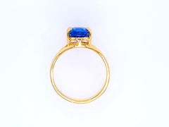 3 Carat "Blue Jeans" Oval Sapphire in 14kt Yellow Gold