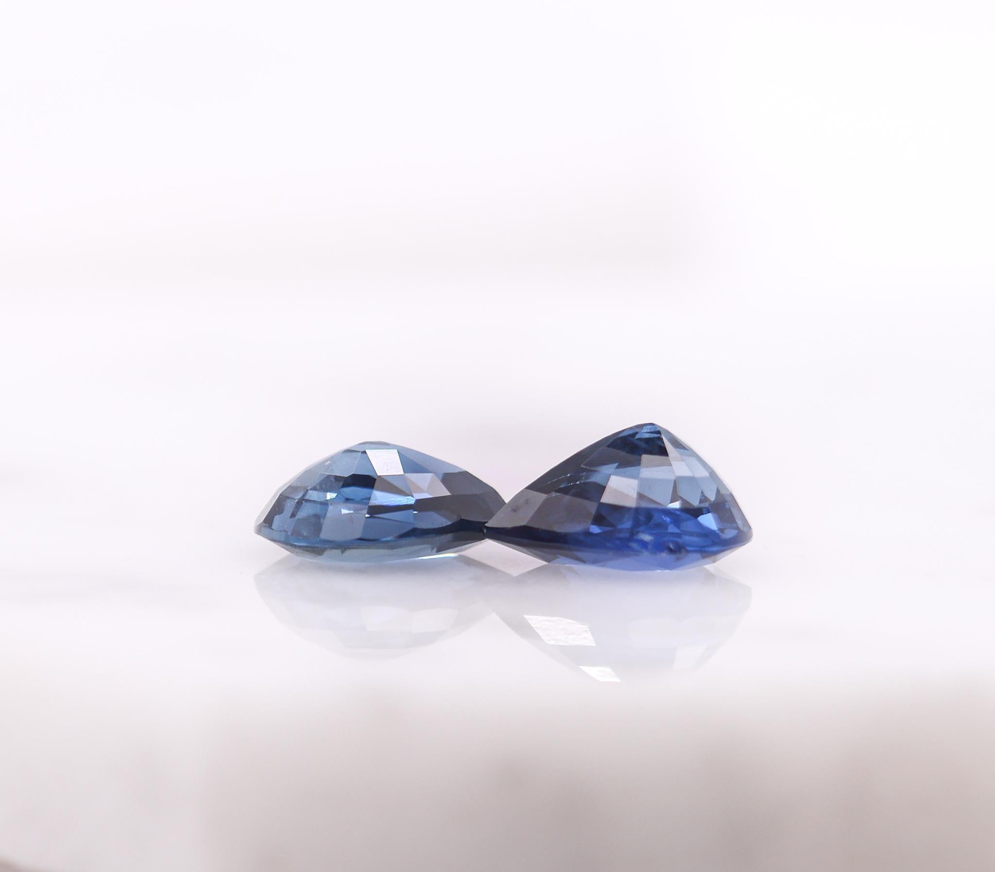 Saphir bleu 3 carats, pierre précieuse non sertie en forme de poire, 8 x 6 mm en vente 6