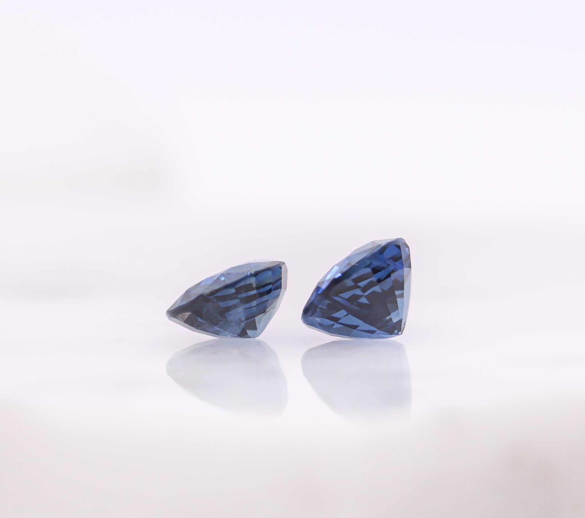 Saphir bleu 3 carats, pierre précieuse non sertie en forme de poire, 8 x 6 mm en vente 3