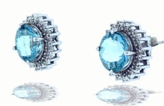 3 Carat Blue Topaz Earrings