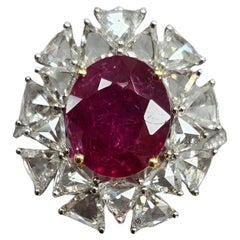 3.29 Carat Burma No Heat Vivid Red Pigeon's Blood GRS Certified Ruby Ring