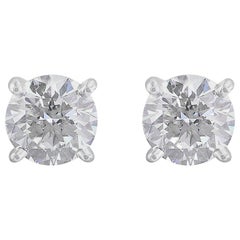 3 Carat Cartier Diamond Stud Earrings