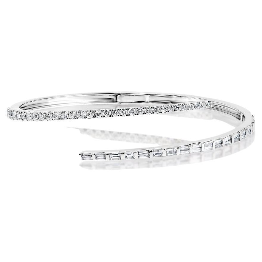 3 Carat Combine Mix Shape Diamond Bangle Bracelet Certified For Sale